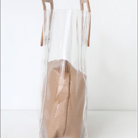 Clear and taupe snake tote - Picture 3 of 5